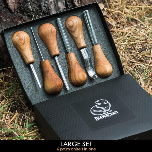 BeaverCraft Wood Carving Tools SC05 Wood Carving Kit Wood Carving Set Wood Carving Knife Woodcarving Tools Wood Carving Palm Gouges Wood Chisels Carving Tools Woodworking Kit Carving Knife Woodworking - Image 2