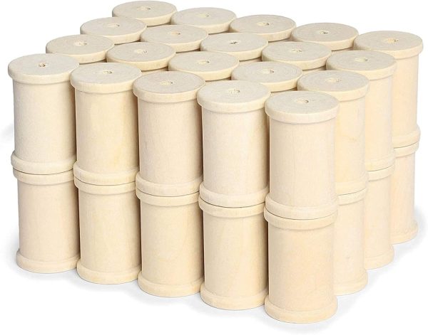 Bright Creations Large Unfinished Wooden Spools for Crafts - Wood Thread Spools - Pack of 40 (1.37 x 2 inch) - Image 2