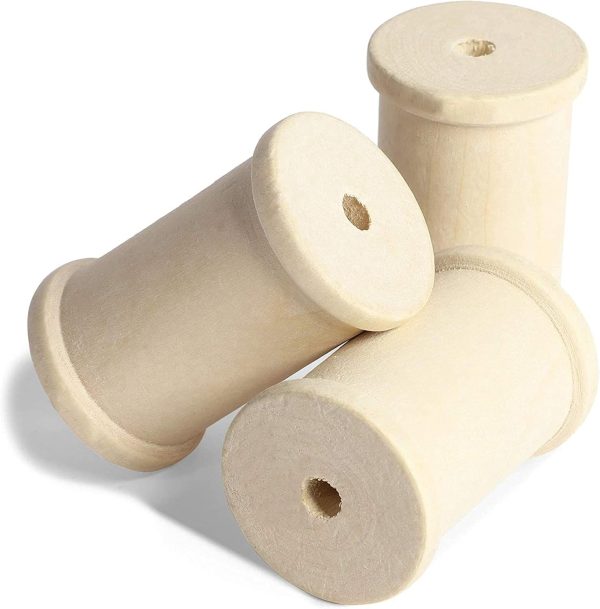 Bright Creations Large Unfinished Wooden Spools for Crafts - Wood Thread Spools - Pack of 40 (1.37 x 2 inch) - Image 3