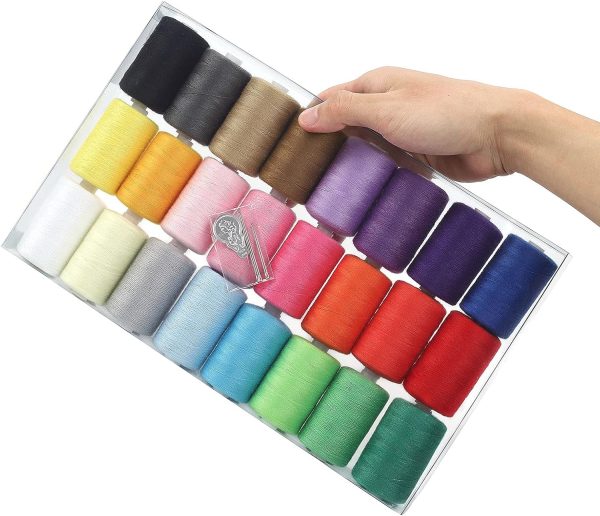 NEX Sewing Thread Assortment Cotton Spools Thread Set for Hand & Machine Sewing, Quilting, Embroidery - 24 Colors 1000 Yards Each - Image 2