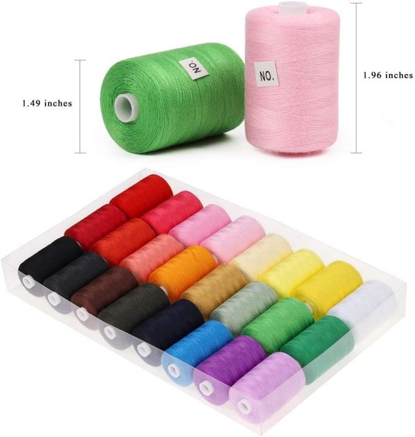NEX Sewing Thread Assortment Cotton Spools Thread Set for Hand & Machine Sewing, Quilting, Embroidery - 24 Colors 1000 Yards Each - Image 3