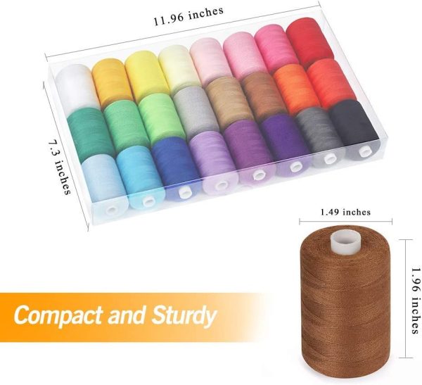 NEX Sewing Thread Assortment Cotton Spools Thread Set for Hand & Machine Sewing, Quilting, Embroidery - 24 Colors 1000 Yards Each - Image 6